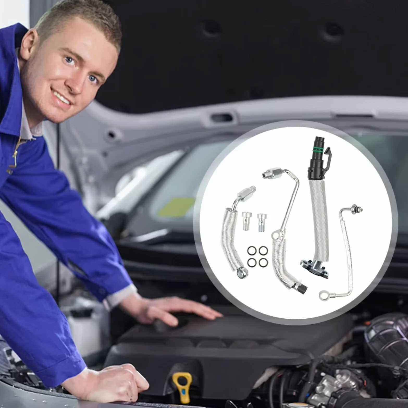 manguera Compatible Con Buick Para Encore 2013 2014 2015-2021 Motor Automóvil Para Turbo Drenaje Retorno Aceite Accesorios Tubería Alimentación Aceite 25198546 55567067