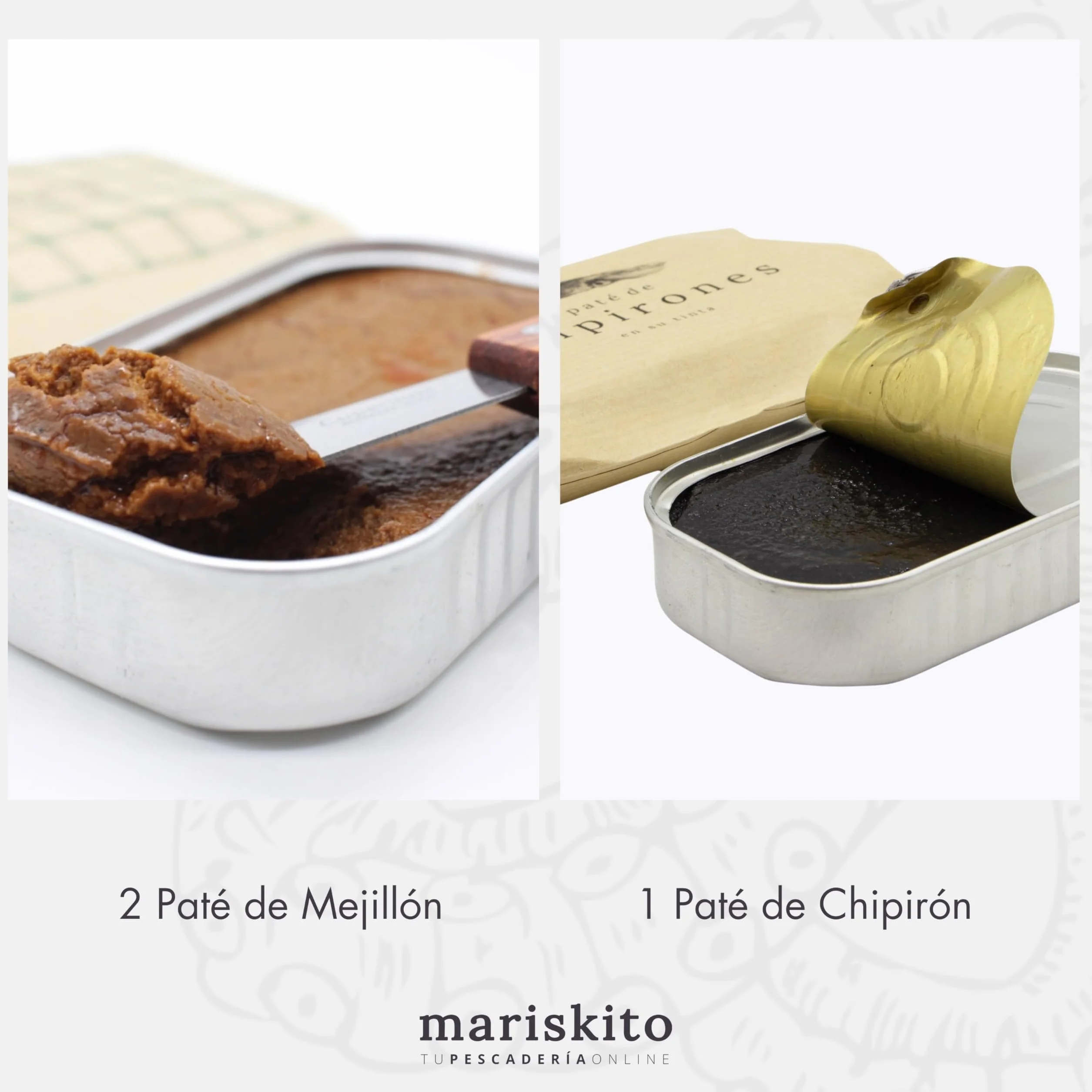 Pack La Mar de Aperitivos - 5 Patés Gourmet Latas de Conservas Gallegas Cesta Regalo Estuche Productos Delicatessen