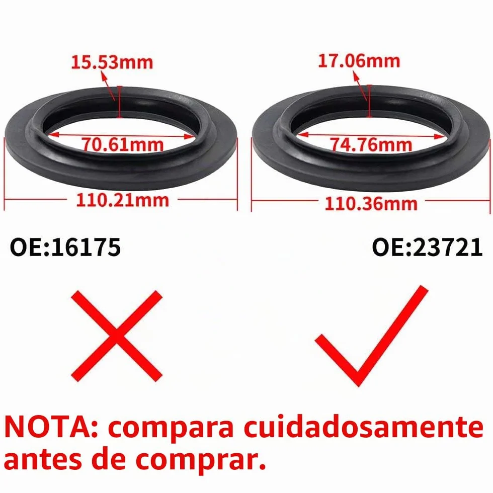 23721 Junta de Casete Sello labial WC Junta de labios Compatible con Thetford Casete C200, C250, C400, C500, C2, C3, C4, caravana