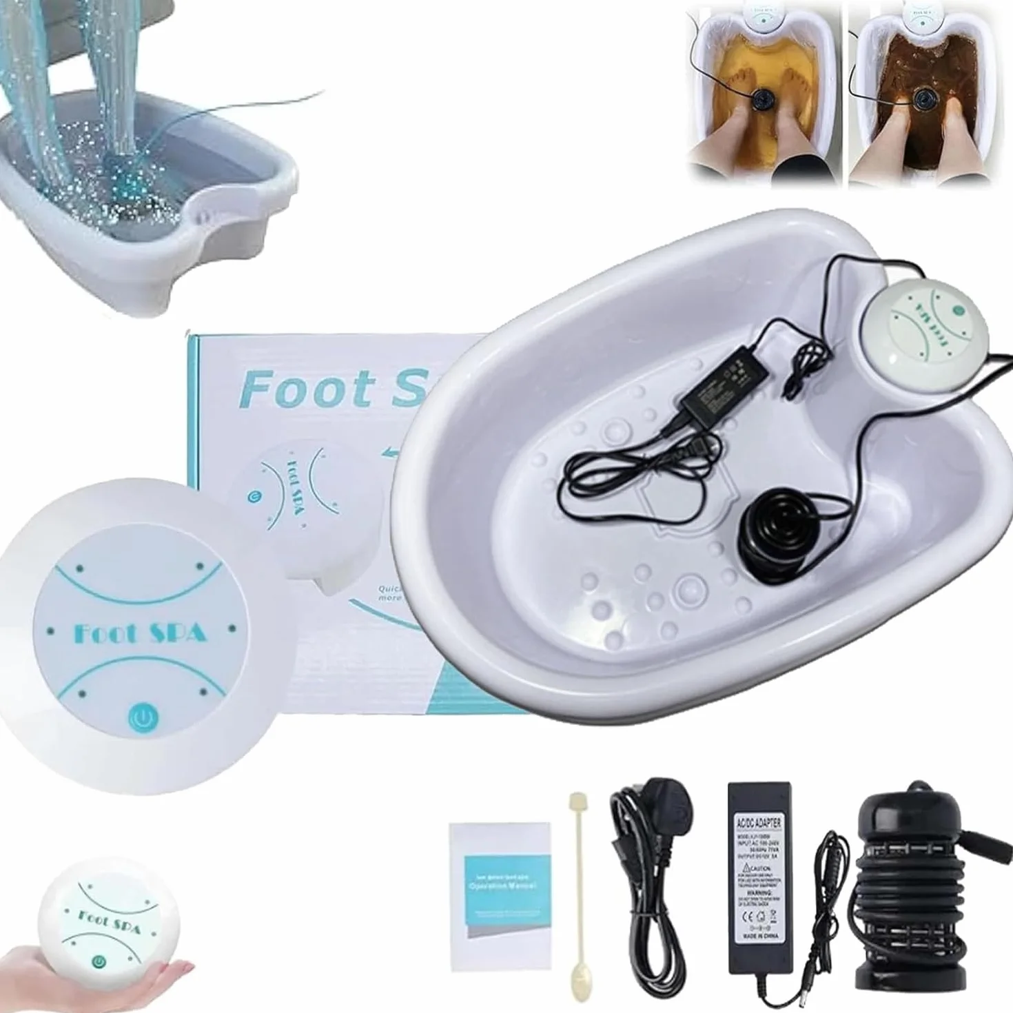 Spa Iónico para Pies Baño de Pies Detox Máquina Portátil de Limpieza por Electrólisis Blanco