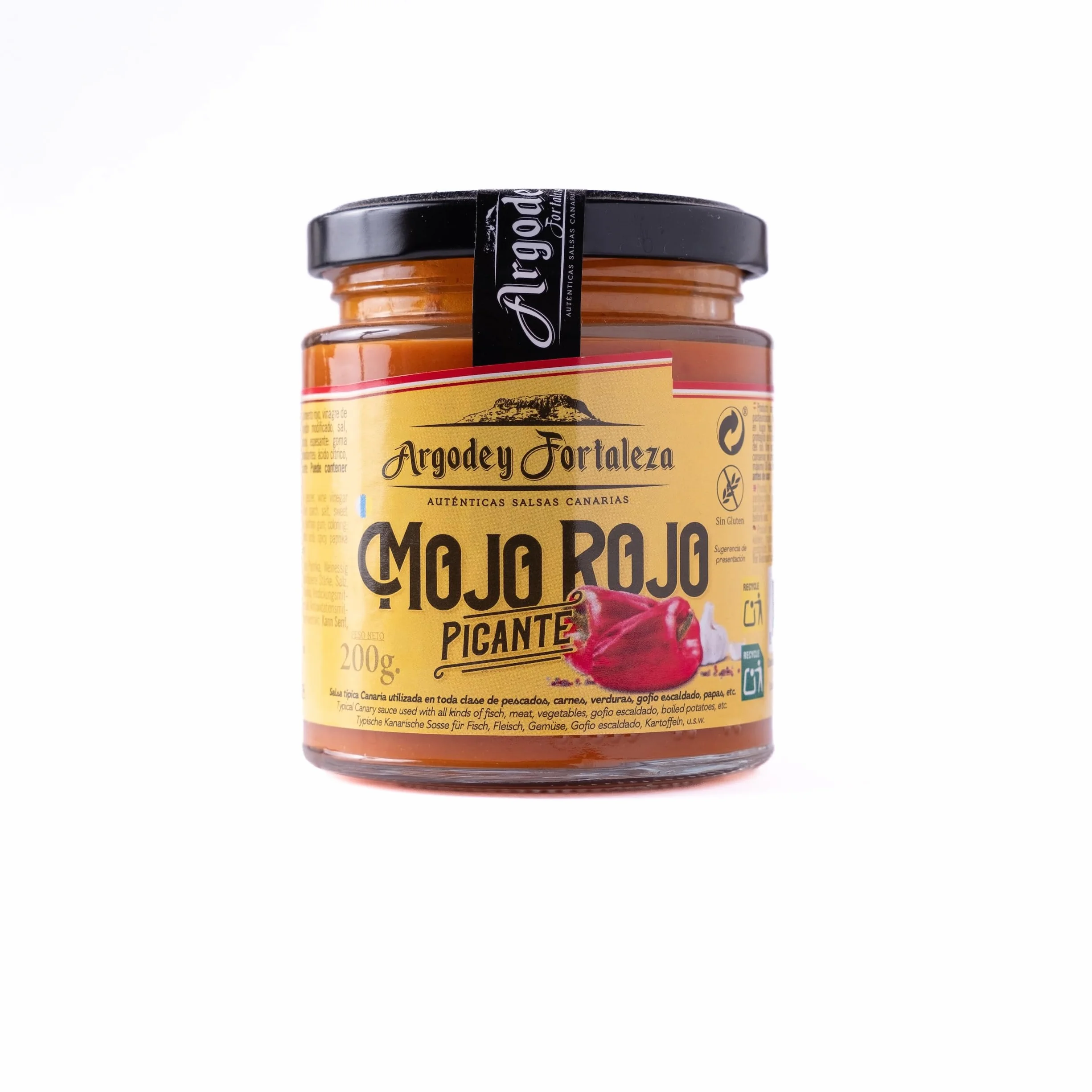 Argodey Fortaleza Mojo Rojo Picante 200g - Autentica Salsa Canaria para Untar