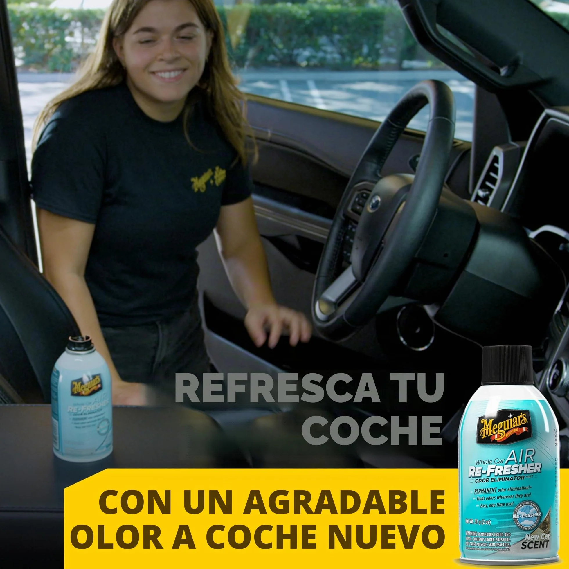 Meguiar's G16402 New Car Air Re-Fresher - Eliminador de olores aroma a coche nuevo, 57 g