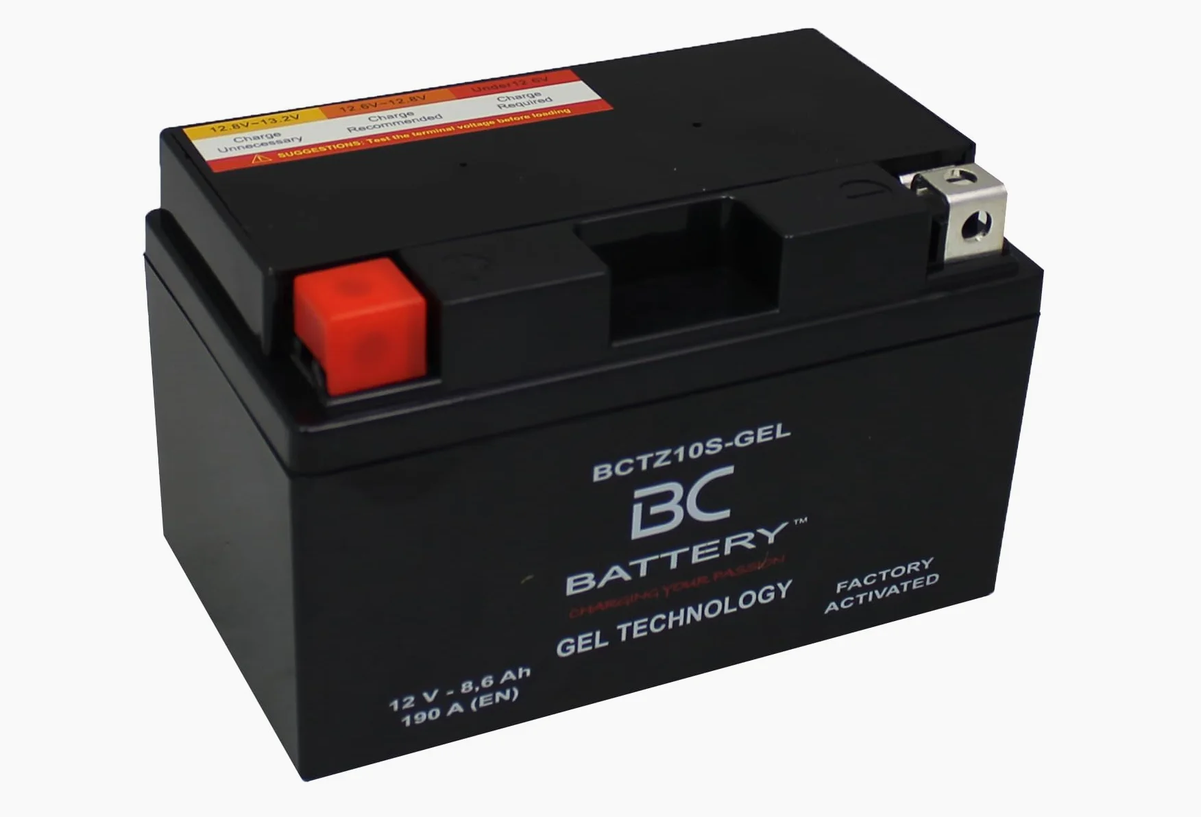 BC BATTERY Batería de arranque para motocicleta con GEL 12V 8.6Ah BCTZ10S-GEL Moto&Scooter, sin mantenimiento sellada precargada similar a YTZ10S