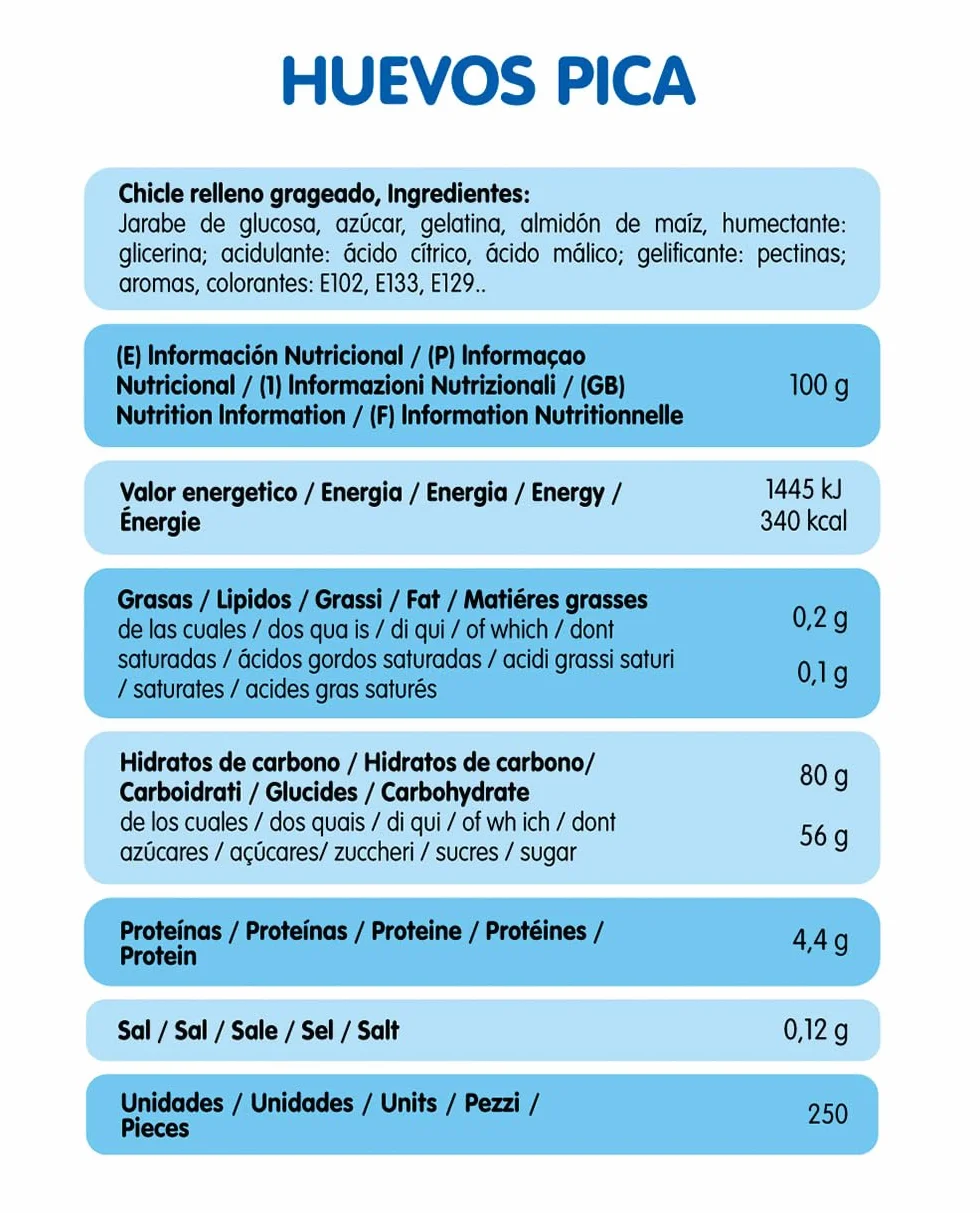 Vidal Huevos Pica 1,5 kg Golosinas ácidas Surtidas