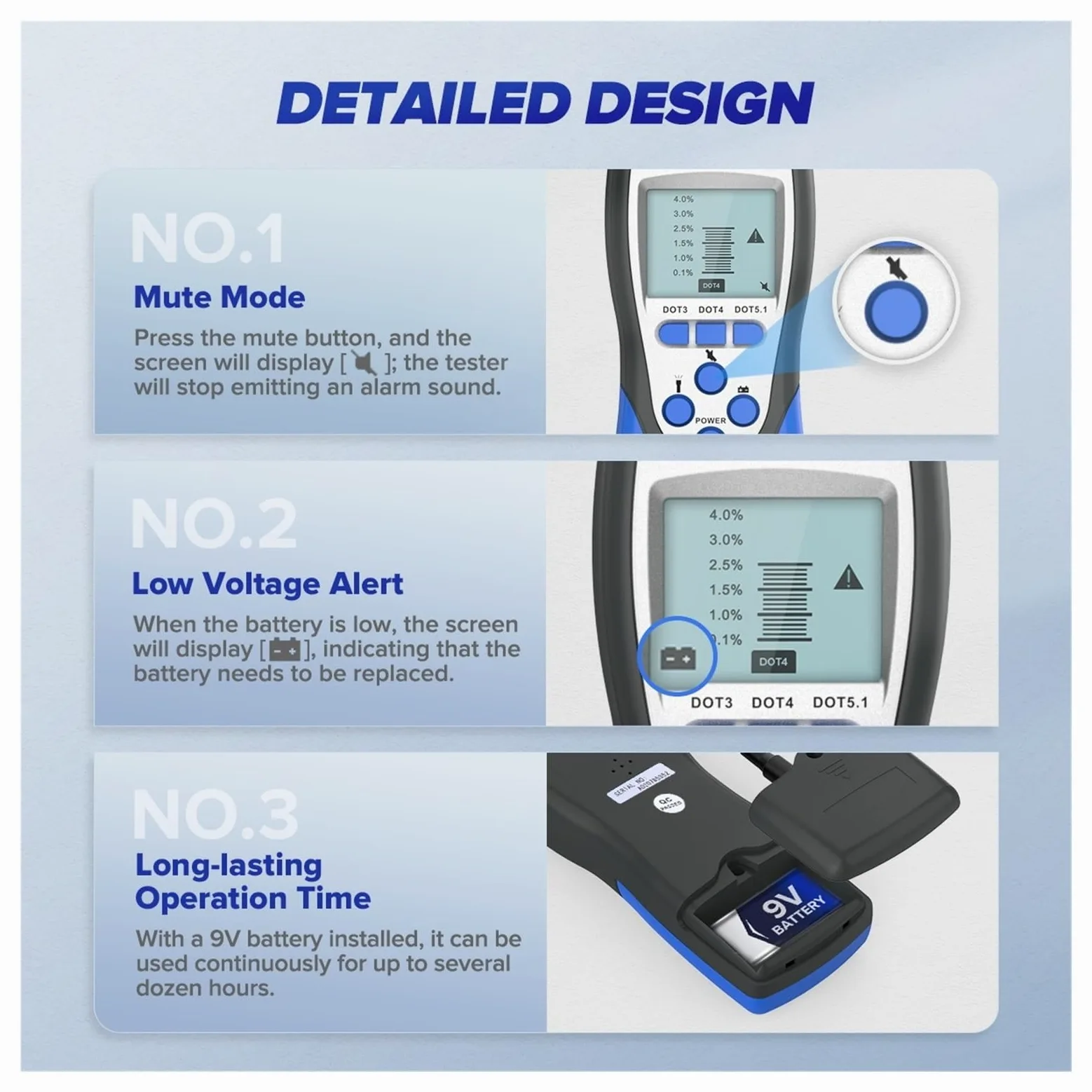 Comprobador de líquido de frenos, Probador De Aceite De Motor, Comprobación Automática De La Calidad Del Aceite Con Pantalla LED, Compatible Con Comprobador De Líquido De Frenos