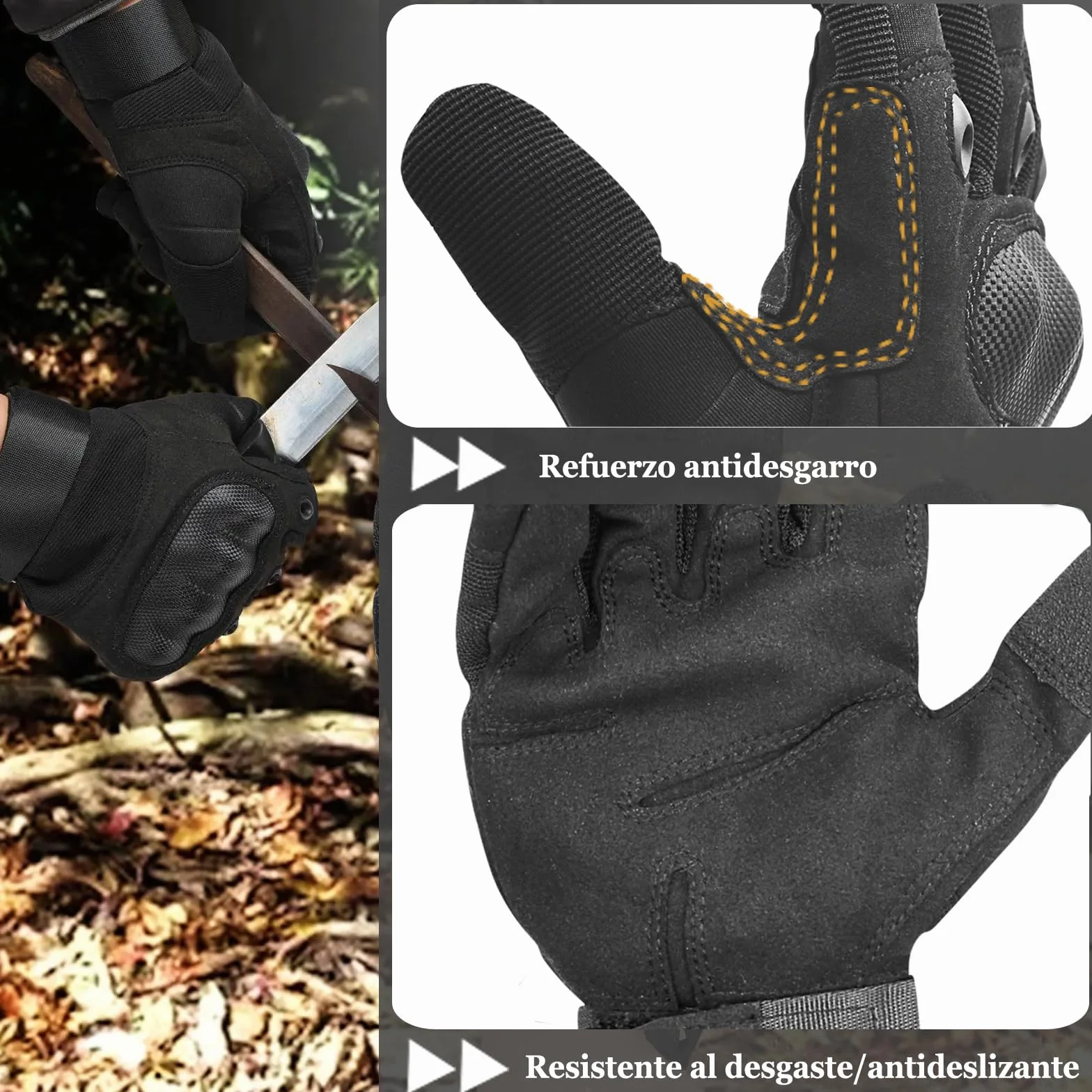 Guantes de Moto para Hombre, Guante de Verano para Pantalla Táctil con Nudillos Duros, Guantes Protectores para Airsoft Motocross Scooter Ciclomotores ATV Paitball Bicicleta de Montaña