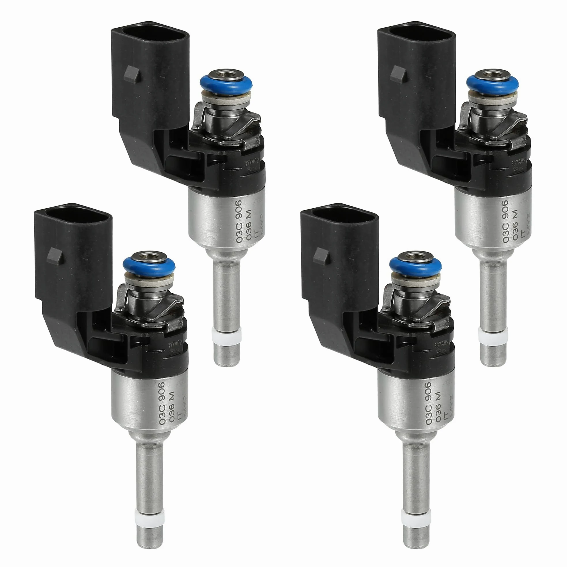 A ABSOPRO Inyector De Combustible Para Vw Golf 07-12 1.4 Tsi 4 Piezas | Para Vw Passat B6 B7 Sedán 07-14 1.4 Tsi, 03C906036M/03C906036F/03C906036N/03C906036K, Metal/Plástico, 85X21Mm, 6 Agujeros