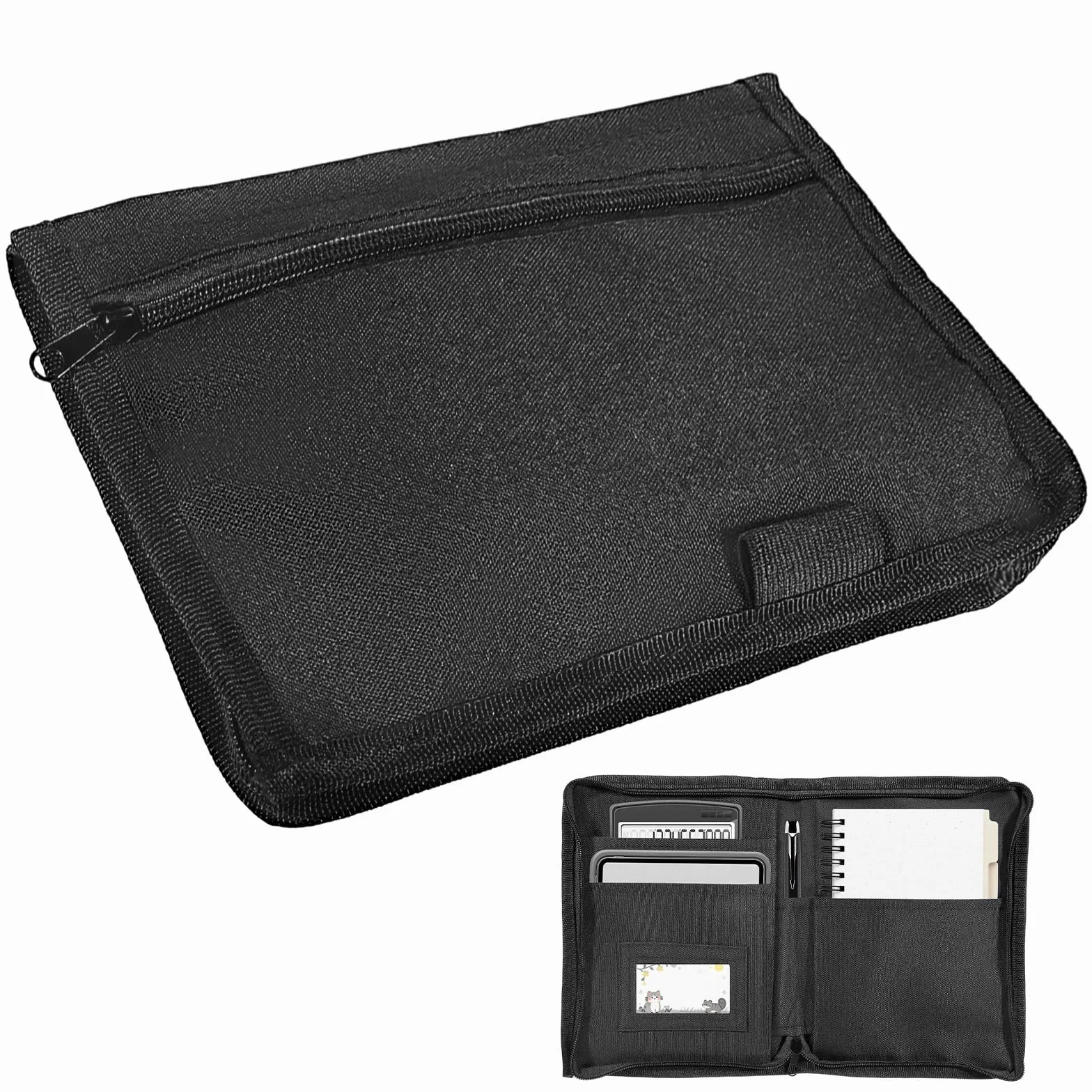 Carpeta Documentación Coche – Porta Documentos Coche,Carpeta de Organizador de Guantera, Negra, Formato (24x17,5 cm) para Documentos del Vehículo, Facturas y Tickets