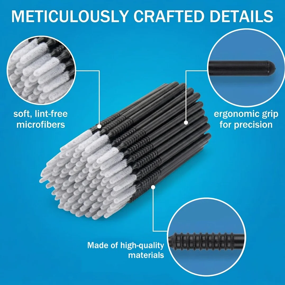 200 piezas pinceles desechables para labios pestañas aplicadores microfibra extensiones maquillaje