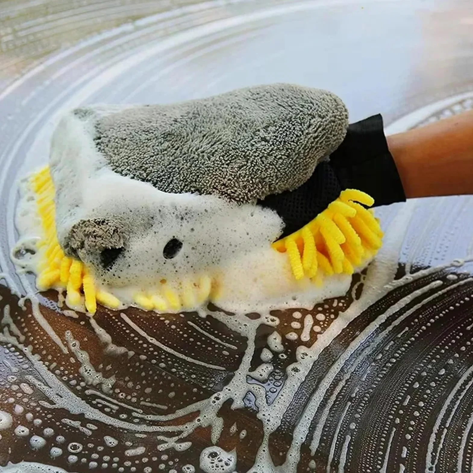 Guante para Lavar El Coche Guantes For Lavado De Coches, Manopla Limpieza Microfibra Resistente Al Agua, Cepillo For Detalles, Guante Doble Cara For El Cuidado del Coche, 1/5 Uds