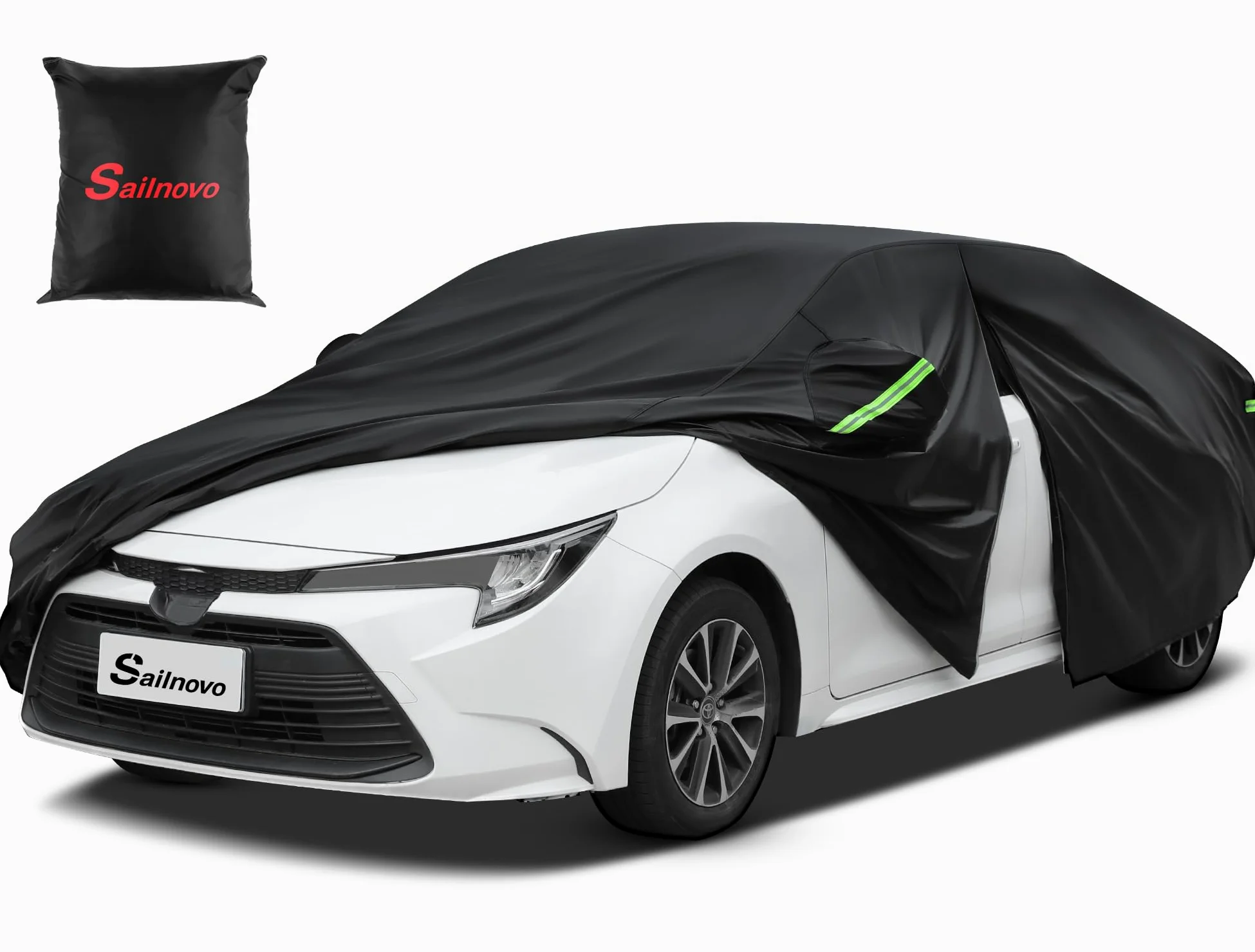 Sailnovo Funda Coche Exterior para automóvil 7 Capas Funda para Coche para Toyota al Aire Libre protección UV con Cremallera Ajuste Universal(530 * 198 * 120cm)