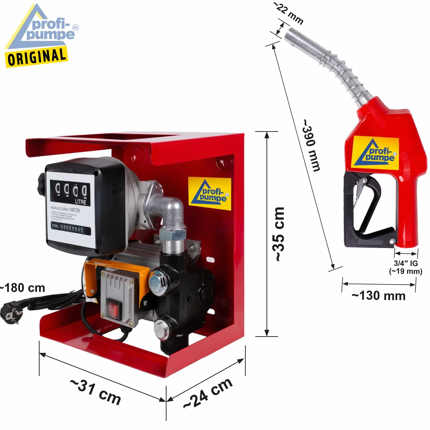 Bomba gasóleo bomba gasóleo bomba biodiésel bomba trasvase autocebante Exelenz 230v set bomba + boquilla automática pistola contramanguera latón válvula antirretorno boquillas abrazaderas