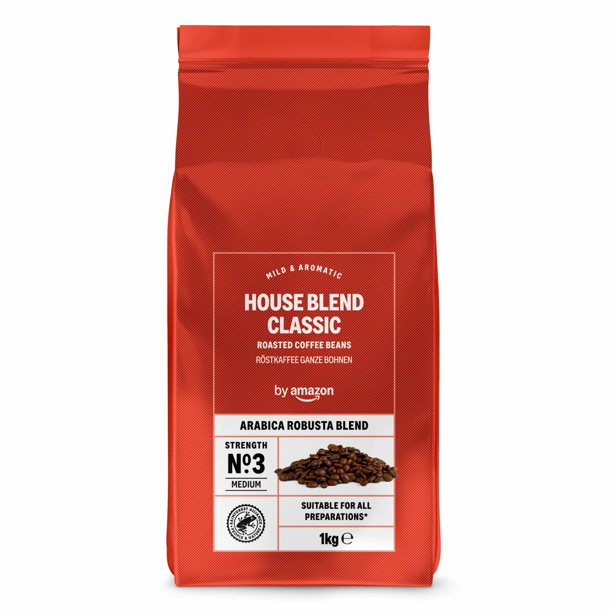 Amazon Houseblend Classic Mezcla De Arábica Y Robusta Café En Grano De Tueste Natural 1kg