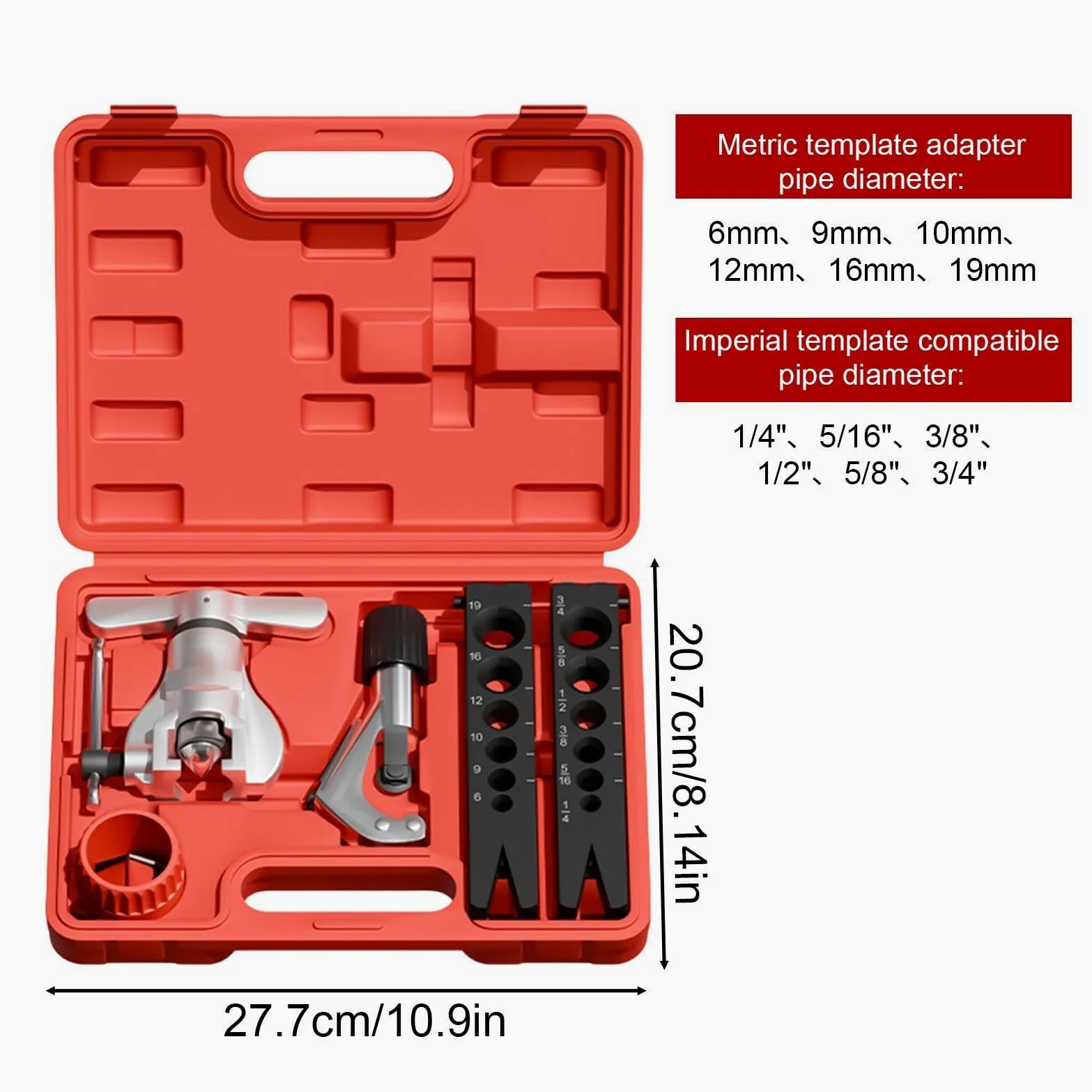 Kit Abocardador Frenos Set De Reparación De Tubos Automóvil | Herramienta Abocardadora De Freno De Metal para Automóviles Camiones Sedanes Taller Hogar Garaje Industria y en Exteriores