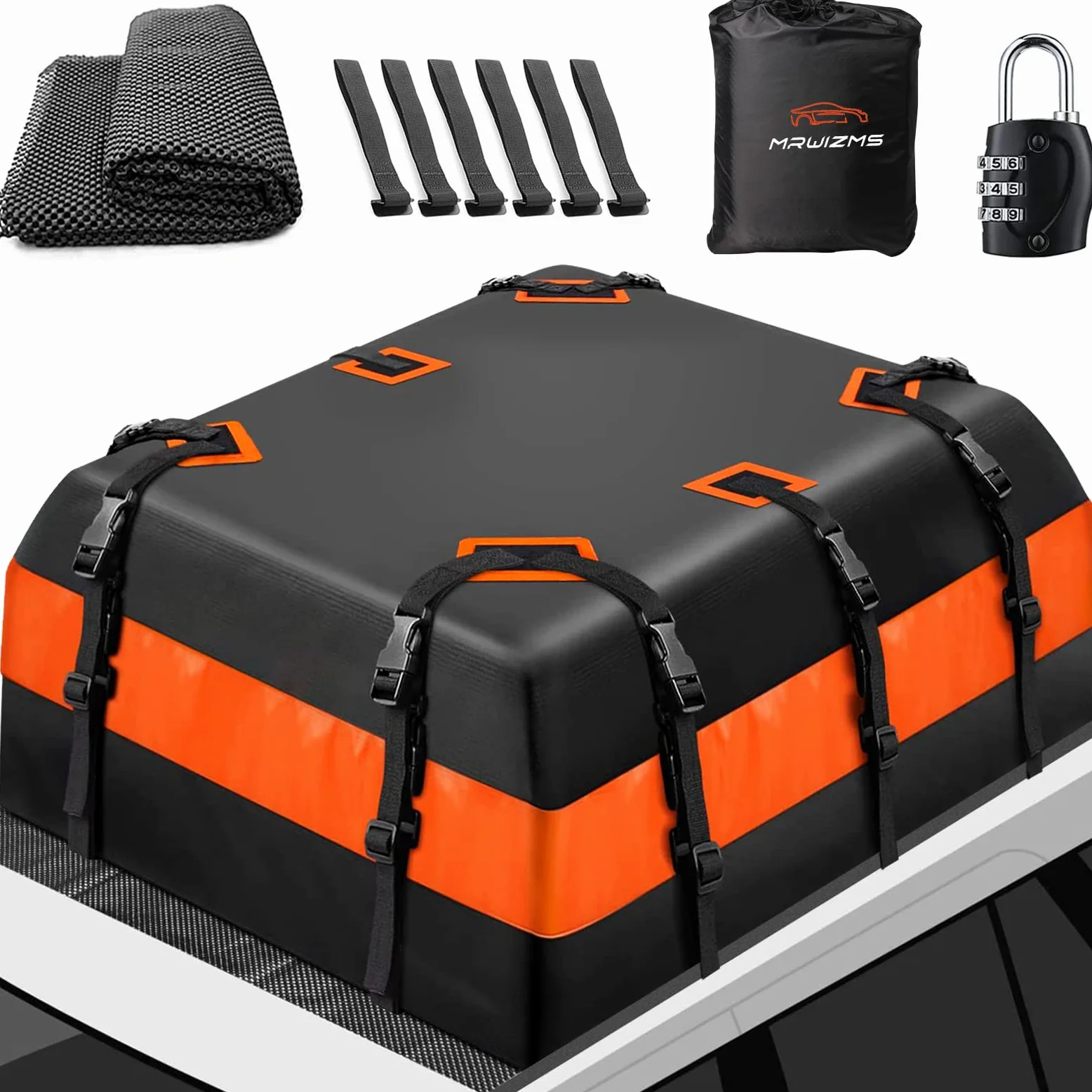 Cofre De Techo para Coche Plegable 585L, Impermeable, Bolsa De Techo 840d, Cofre De Techo Portátil, Caja De Equipaje, para Vehículos con/Sin Portaequipajes, Transporte De Equipaje