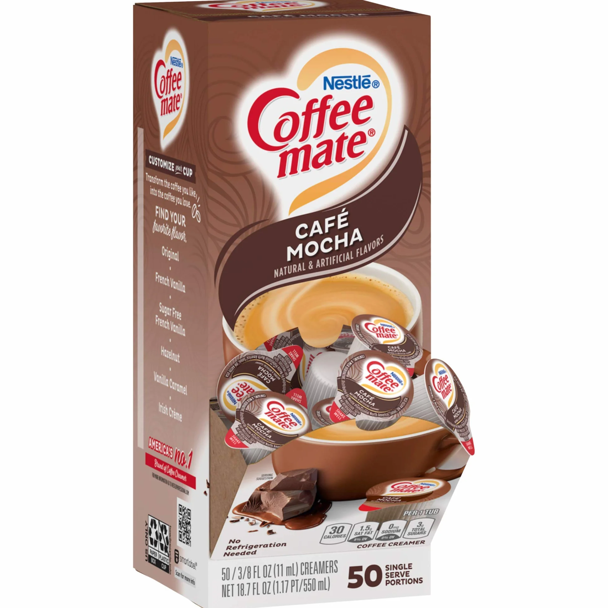 Coffee-mate Liquid Creamer Singles Cafe Mocha 50 ct