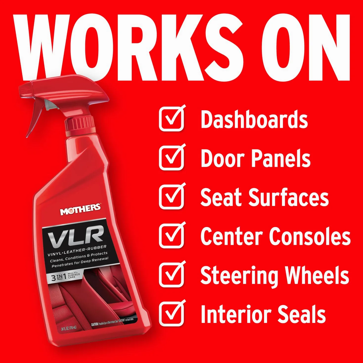 Mothers 06524 VLR VINYLLEATHERRUBBER Care - 24 OZ. by Mothers