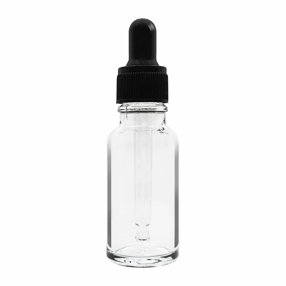 Botella cuentagotas vacía de ámbar para aceite esencial, vidrio, 5-50 ml, recargable