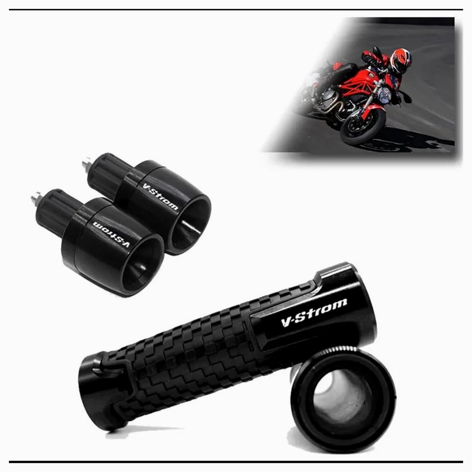 Kit De Manillar Tapón para Extremos De Manillar Y Puños para V-Strom 650, Vstrom 650, 1000, 1050, XT, DL250 Y DL650(Blue2)