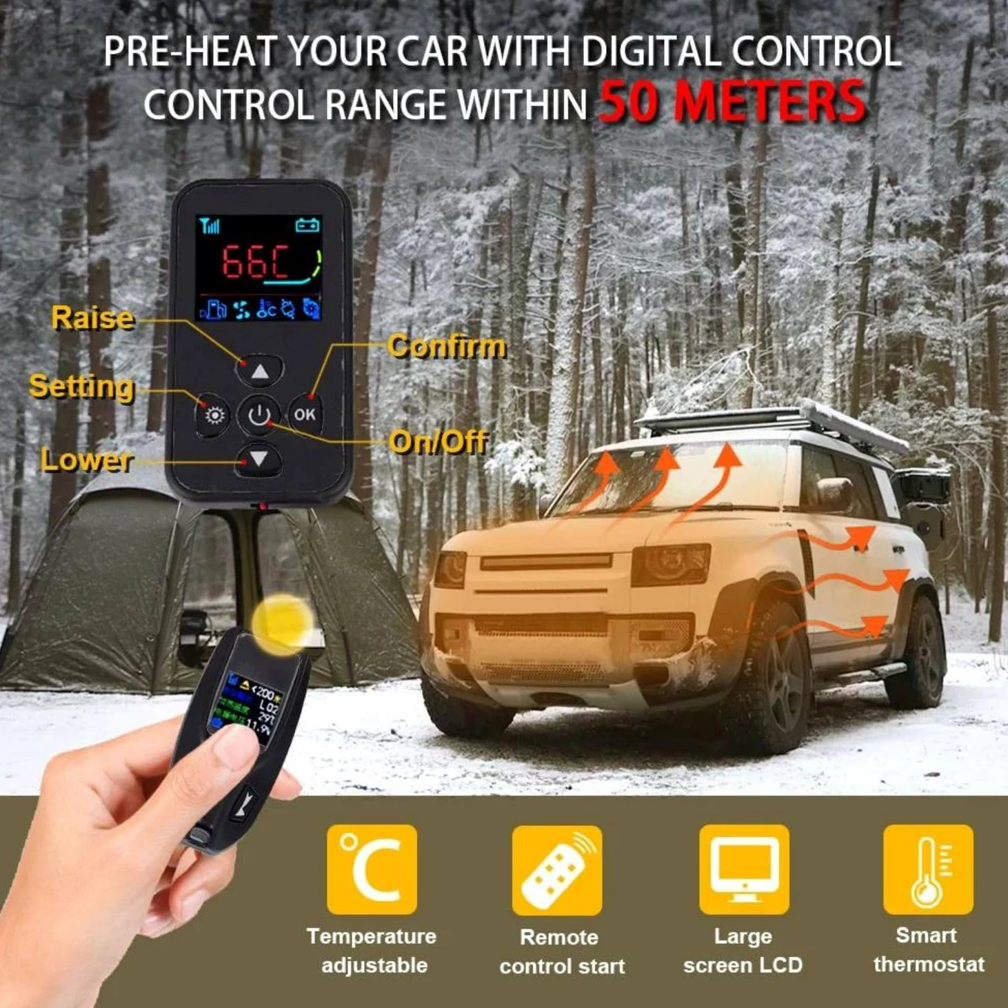 Calefacción diésel 5 kW 12 V con control remoto y control de temperatura para barco
