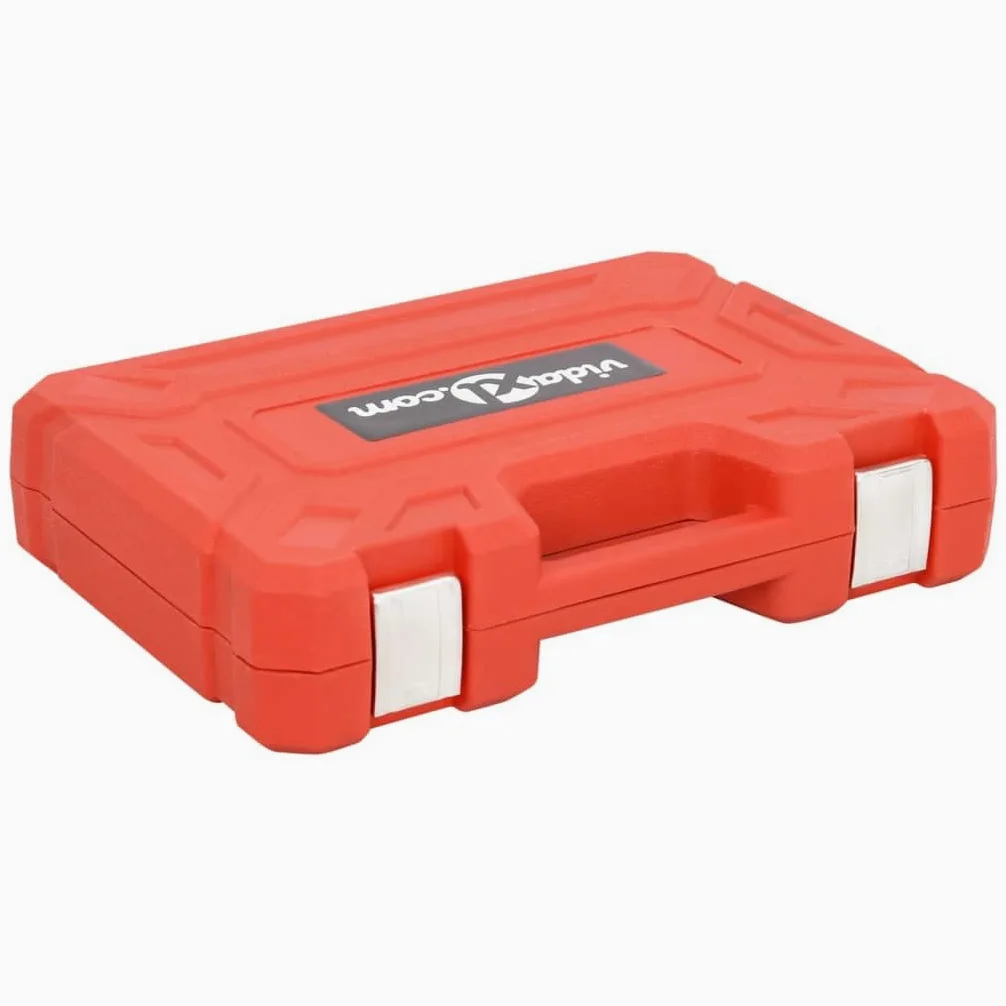 Juego de 23 herramientas universales de pistón de freno de aire comprimido con 22 adaptadores, maletín rojo, para reparación y mantenimiento de coches, motos, coches y camiones