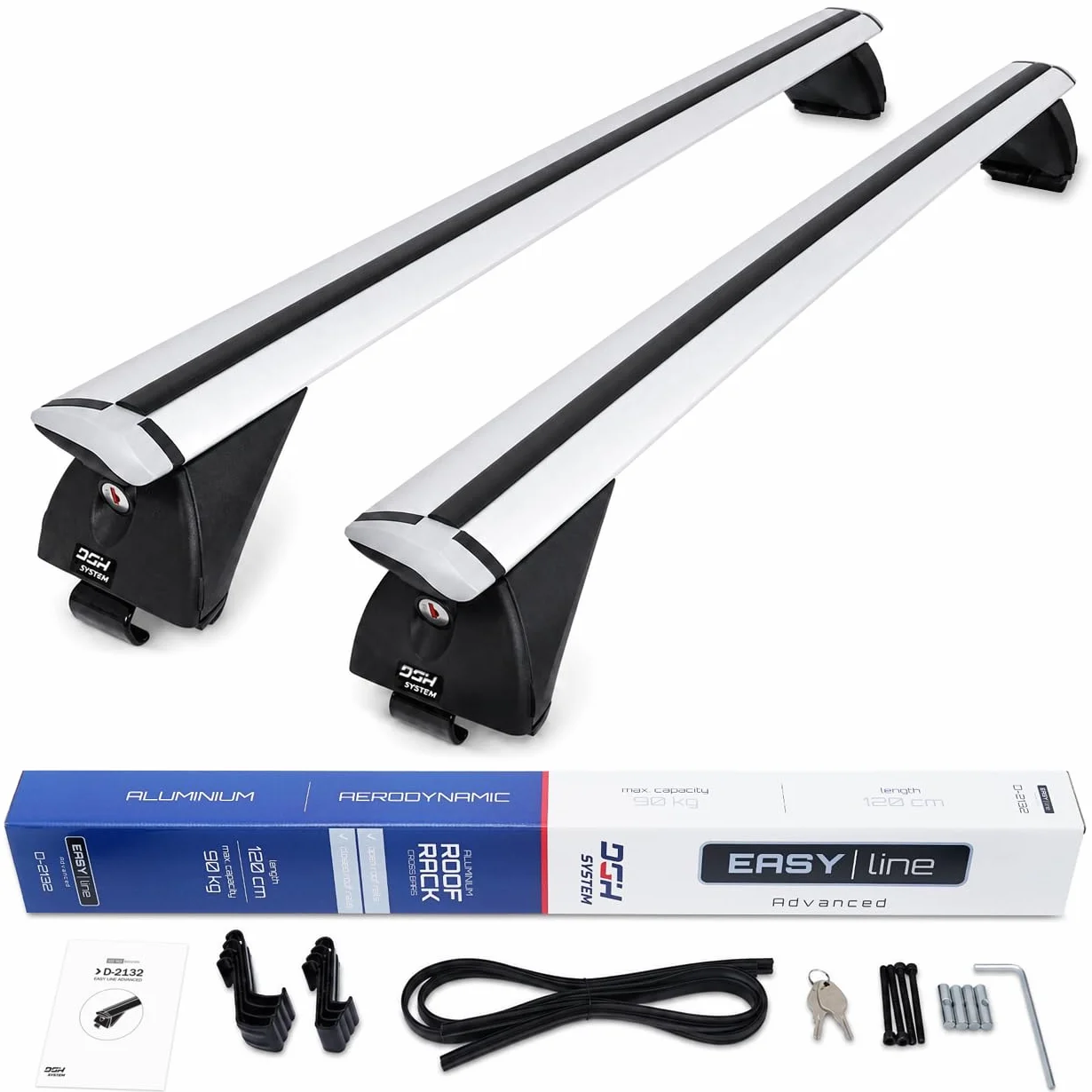 Universal Bacas Barras de Techo RIELES Compatible con Renault Espace Vi SUV 2023- MAX 90 kg 120 cm Aluminio