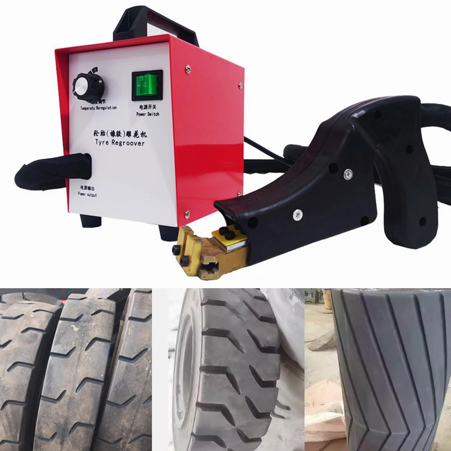 Kit de Herramientas para Ranurado de Neumáticos con 11 Cuchillas en Forma de U/V, Palanca de Neumático, Herramientas de Reparación de Neumáticos, Máquina Eléctrica para Regranar
