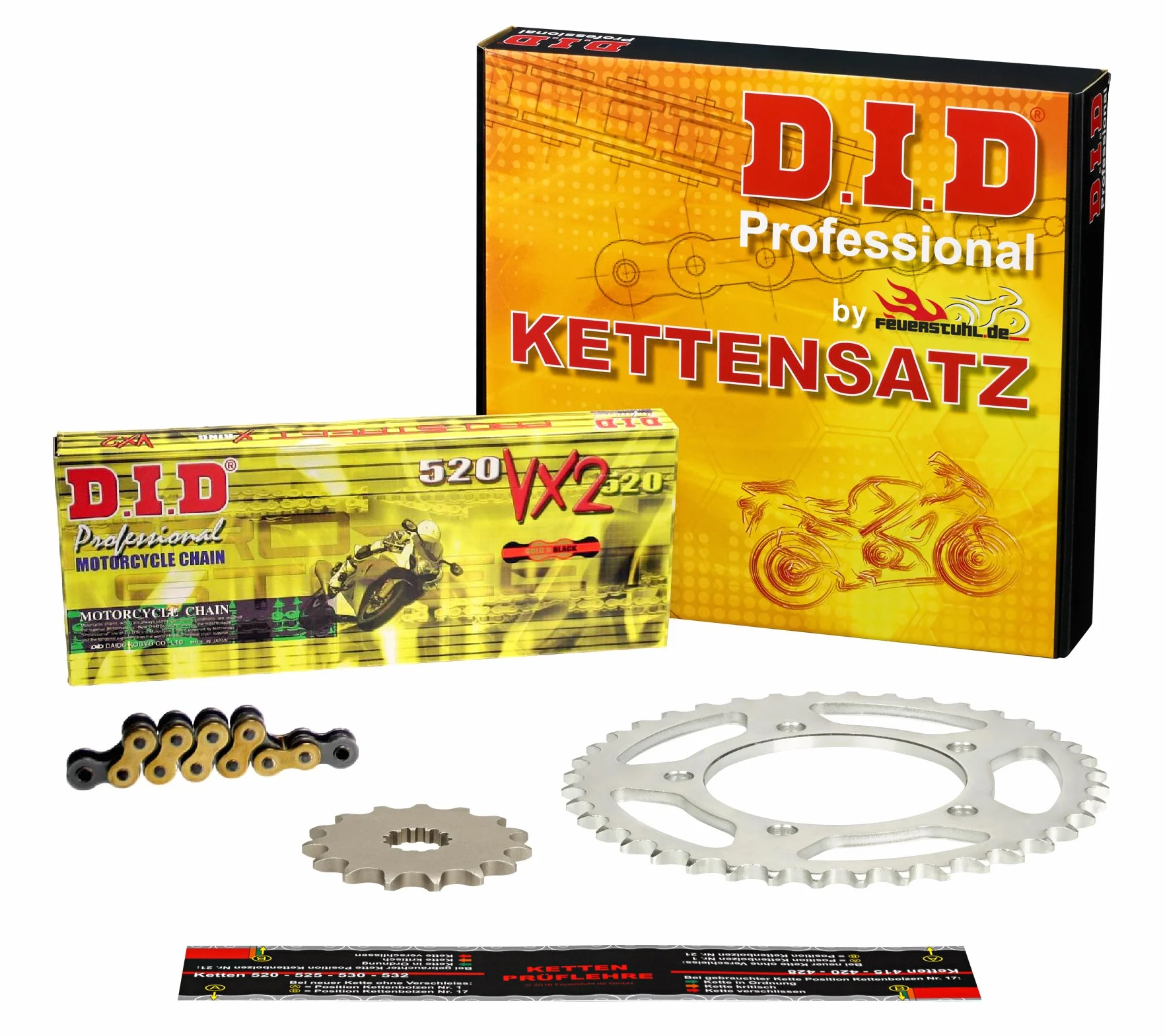 D.I.D BM.001.01-934.02.6 - Kit de cadena VX2 con retenes X-Ring para BMW F 650 GS/Dakar R13 y E650G (modelos 2000-2008)
