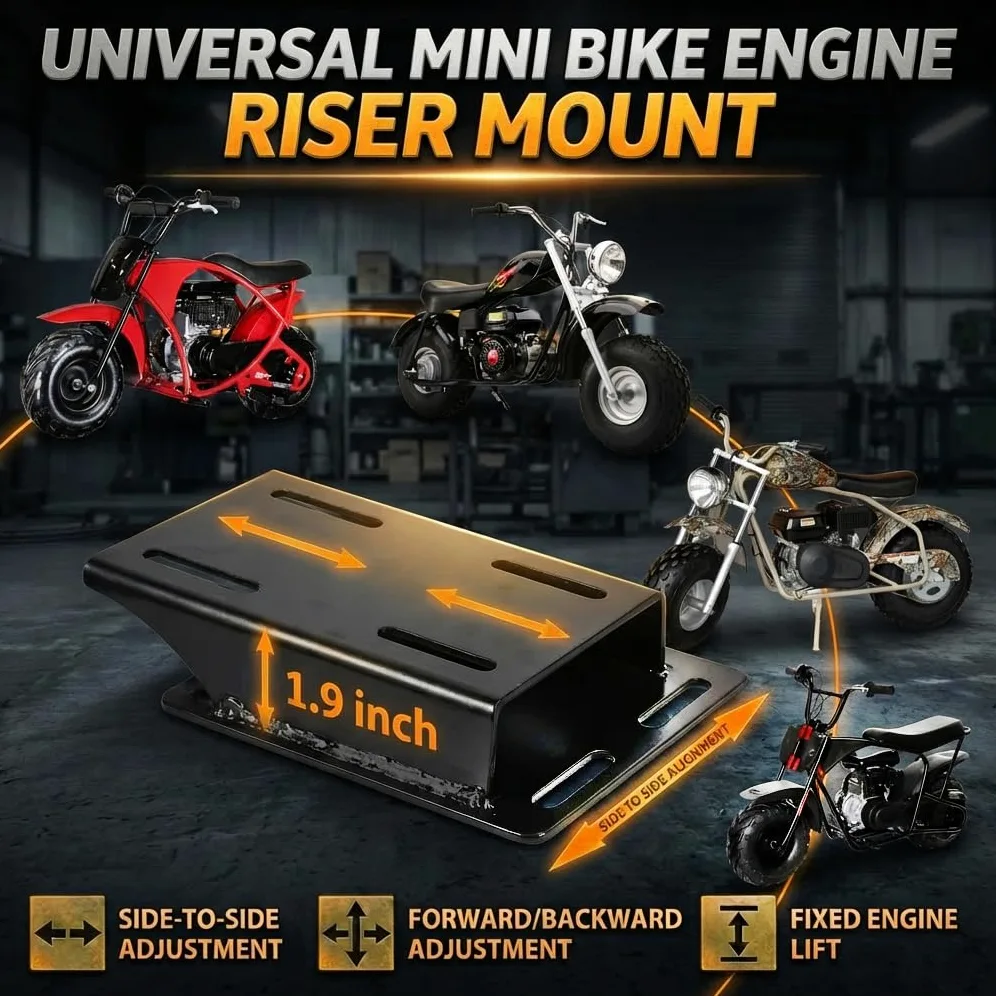 JMCHstore Placa elevadora para motor Predator 212 de 200 cc, Mega Moto MMB80 Baja Go Kart, elevación directa de 1.9 pulgadas, cambio atornillado directo y movimiento de doble dirección