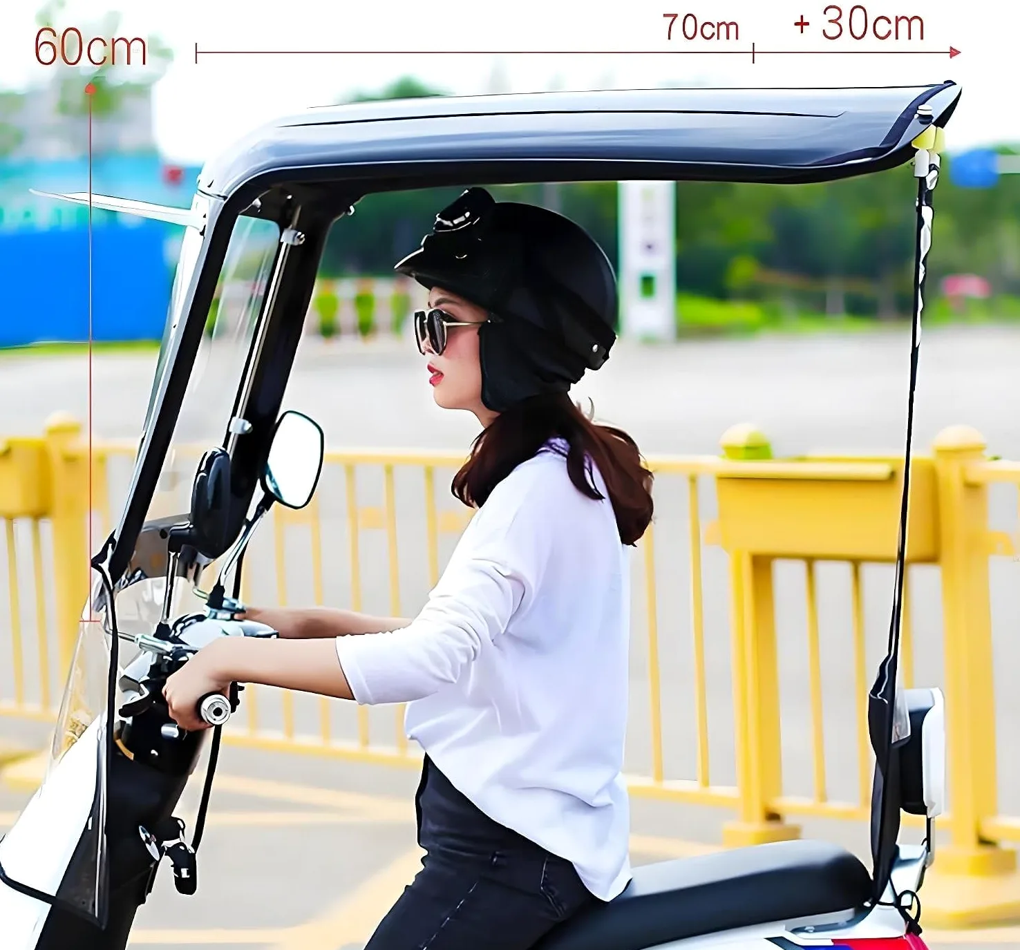 Cubierta Resistente al Agua Totalmente Cerrada para Bicicleta Eléctrica | Protección para scooter, parasol, tienda impermeable para scooter de movilidad, diseño parasol, tiras reflectantes