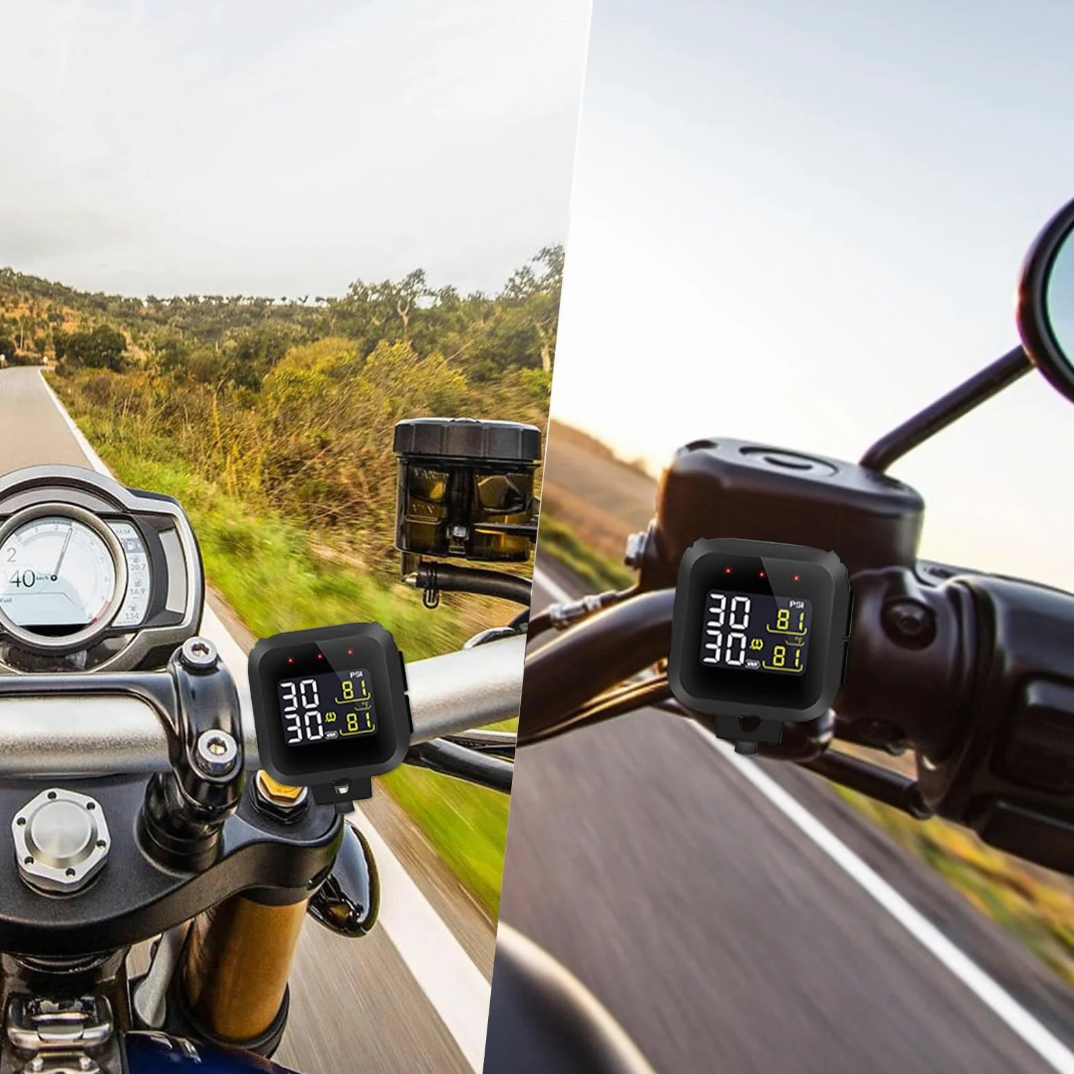 Manómetro digital de neumáticos - Monitor portátil en tiempo real, manómetro de presión de los neumáticos, para automóviles viajes por carretera reparación mantenimiento vehículo bicicleta auto camión
