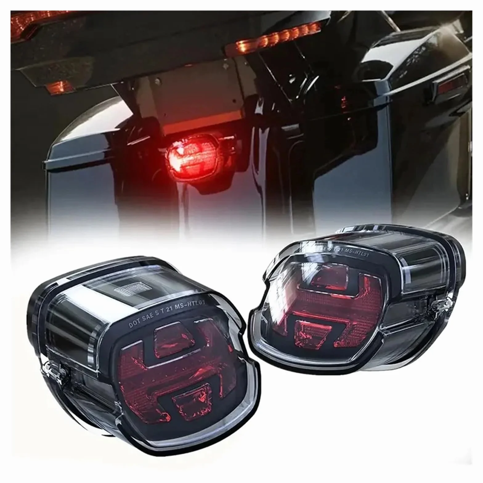 Parada luz Trasera Luz Trasera de Freno LED Ahumado para Motocicleta, para Har&Ley Sportstser Touring Road King Electra Glide Road Glide Dyna Softail Standard FXS