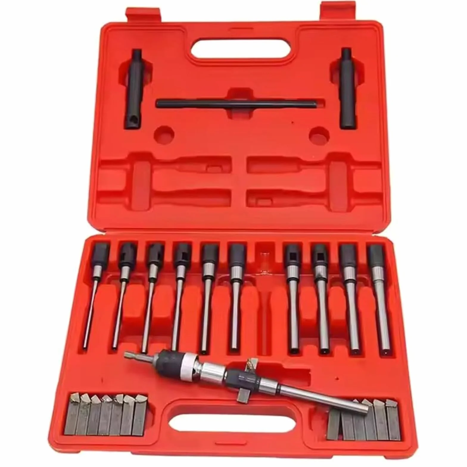 Kit de cortador de asiento de válvula, 29 piezas, herramienta de molienda para diámetro de 22-63 mm, cuchillas universales de un solo plano para coche, furgoneta, camioneta