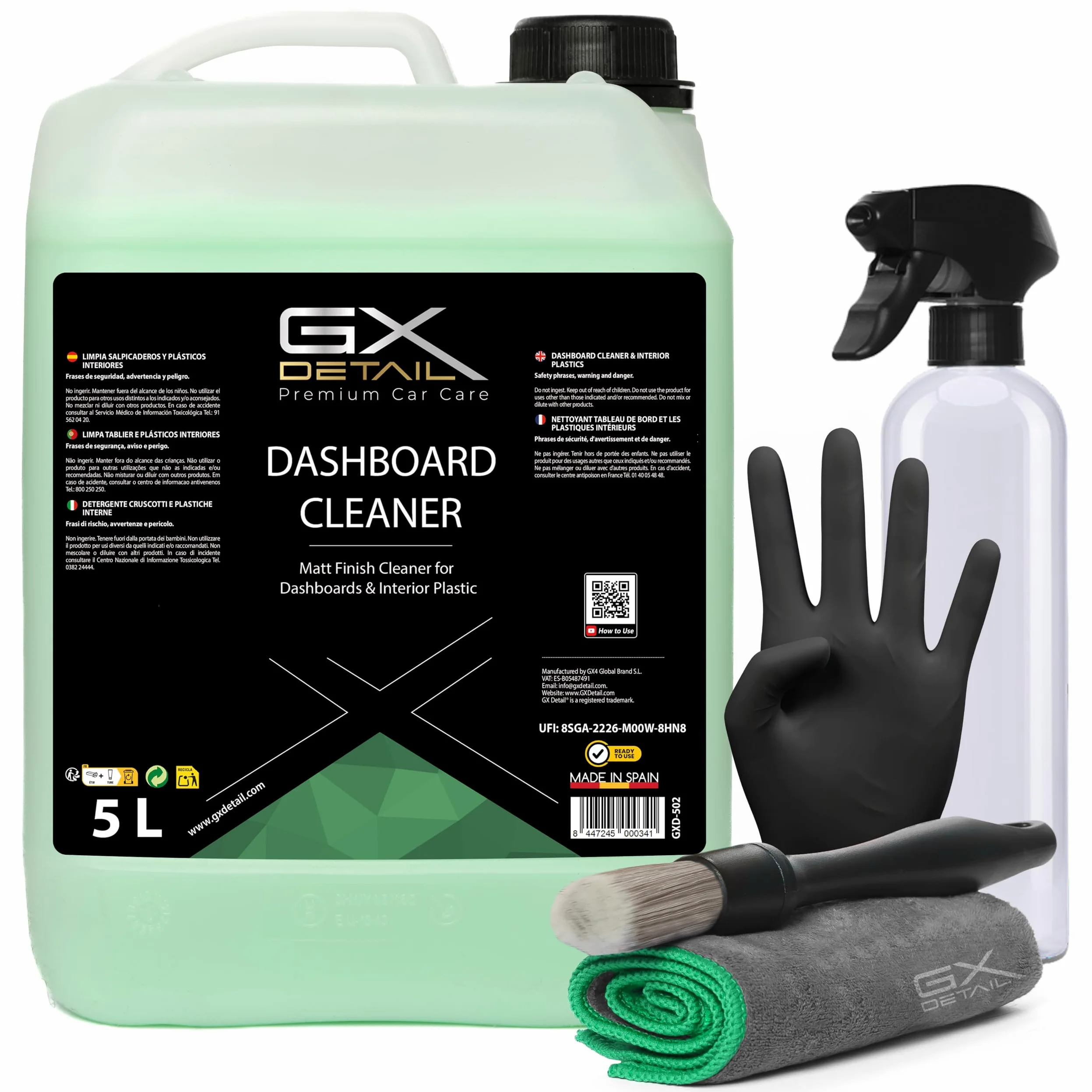 Limpia Salpicaderos para Coche 5 Litros – Renueva y Protege Plásticos y Vinilos – Acabado Mate