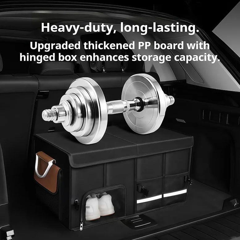 Organizador de Maletero de Coche para Fiat Grande Punto/Punto EVO/Punto MK3 Caja de Almacenamiento Plegable de Nylon Bolsa de Carga para Auto con Compartimento para Zapatos y Redes,Black
