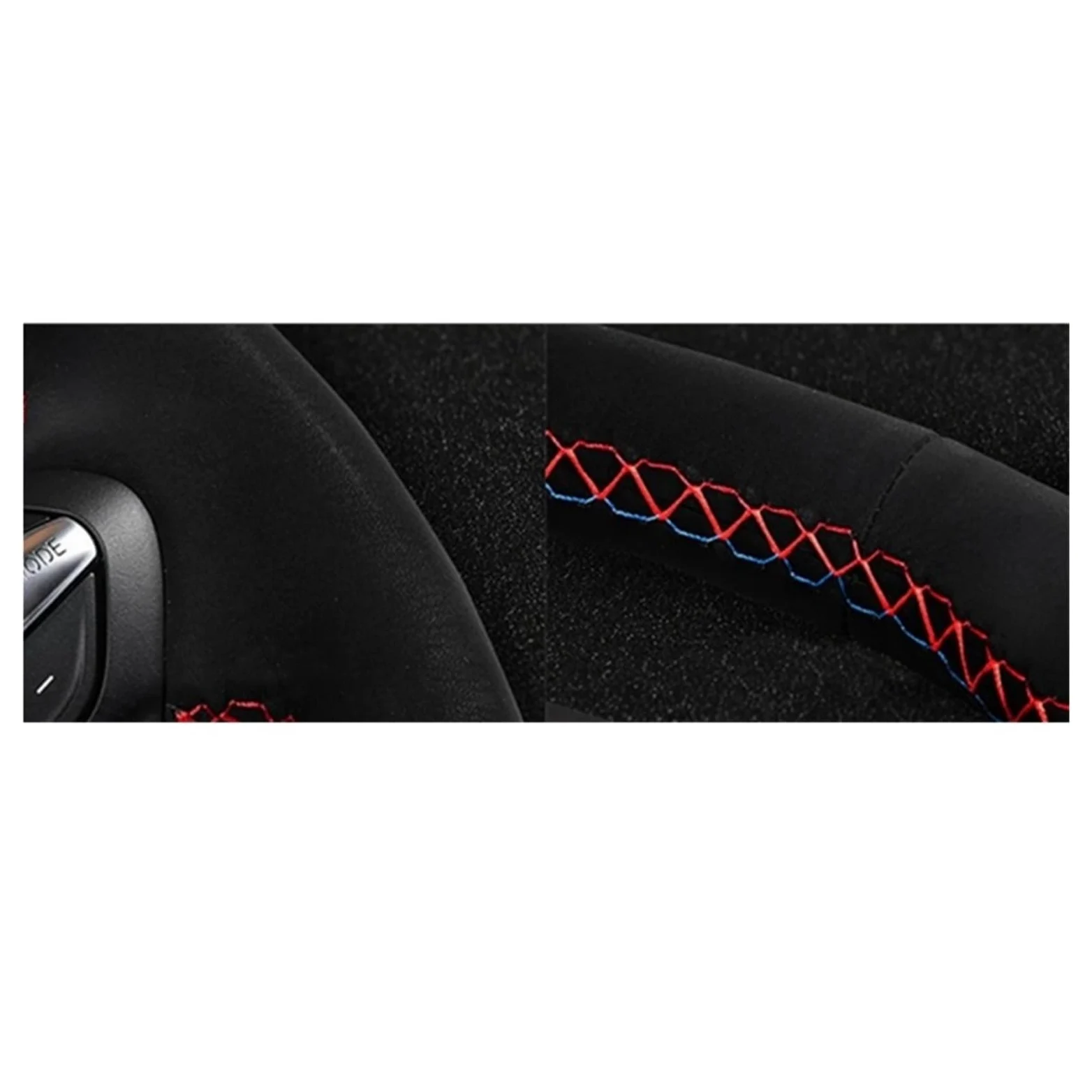 Protector Cubierta Volante Funda de Volante de Cuero de Gamuza Cosida A Mano para Benz para W176 W246 para Clase A para Clase C W204 C117 C218 X218 W212 C207 A207(Yellow Thread)