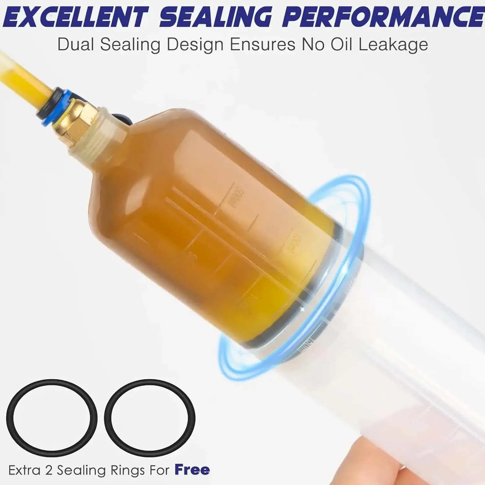Bomba de jeringa para aceite de coche, extractor de líquido, cambio automático con manguera, 1500 ml, gran capacidad para líquido de frenos(1500ML)