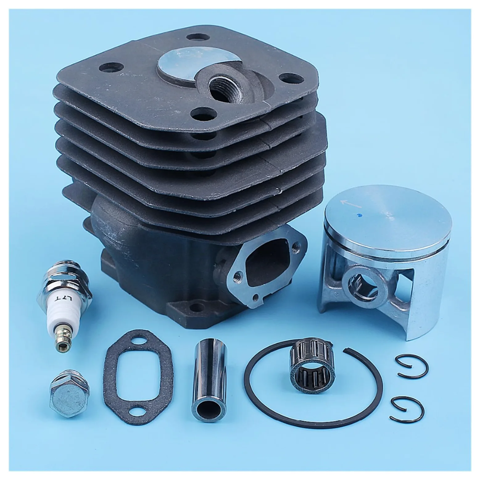Pistón de Cilindro de 48mm, Kit de cojinete de Pasador de 12mm for Husqvarna 262XP 262 261, Piezas de Repuesto de Junta de Escape recubierta de Motosierra