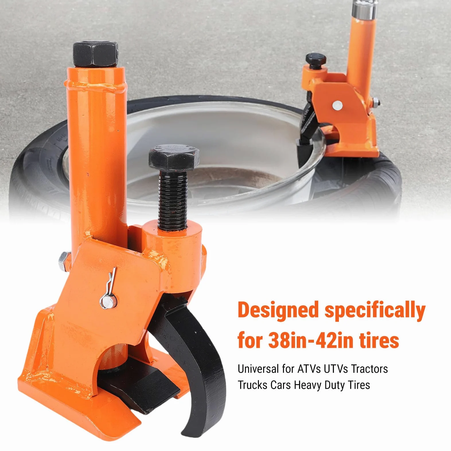 PolyGen Herramienta de eliminación de talones de neumáticos de alta resistencia para ruedas de 38 a 42 pulgadas, desmontador de talones de neumáticos manual portátil para