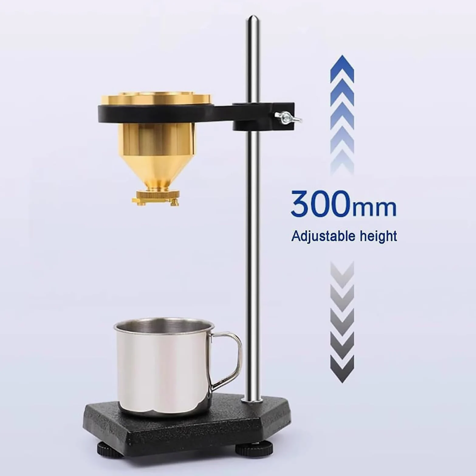 Probador de viscosidad líquida, viscosímetro de pintura con taza de flujo de latón, taza de flujo de escritorio, boquilla de flujo de 4 mm, soporte y cronómetro ajustables, copa Ford para