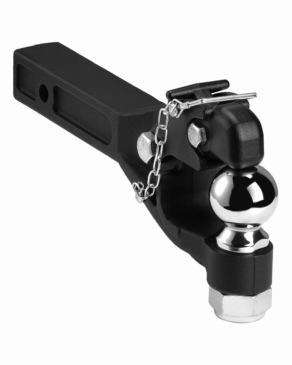 VEVOR Gancho de Enganche de 9070 kg para Receptor Militar de 2 Pulgadas, Bola de Enganche Combinada de 2-5/16 Pulgadas, se Adapta a Anillos de Luneta de 2,5"-3", Revestimiento de Polvo Negro