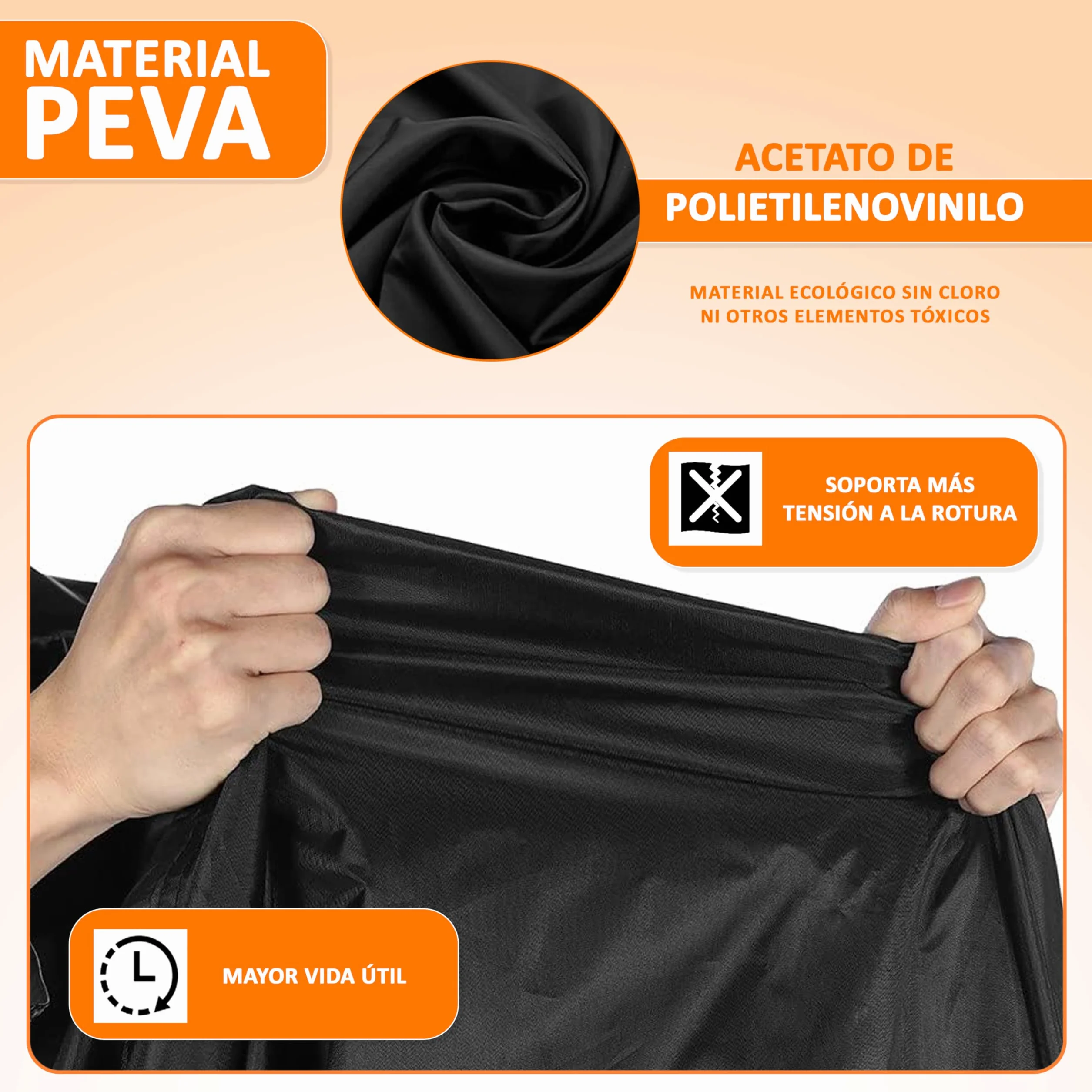 Funda Moto Impermeable Grande 240 x 140 cms Material PEVA Protege Lluvia Polvo Sol Funda para Moto Exterior Impermeable Negra
