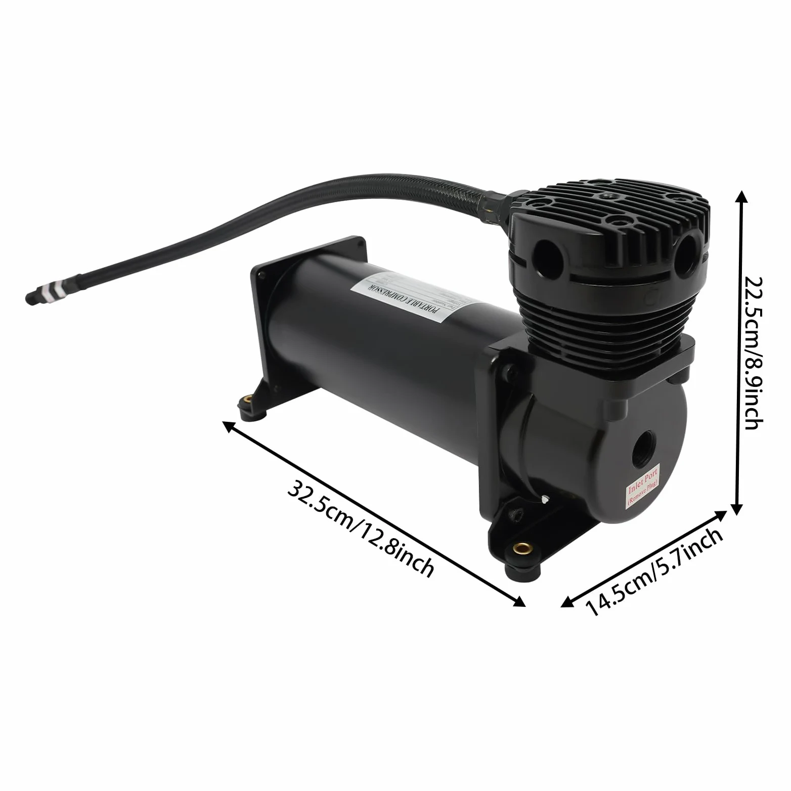 HANGKAI Compresor de aire para coche, 12 V, 200 psi, 1,75 CFM, válvula antirretorno, protección térmica, inflador de neumáticos de 1,8 m, manguera de aire, rosca 1/4NPT, bomba de aire IP53
