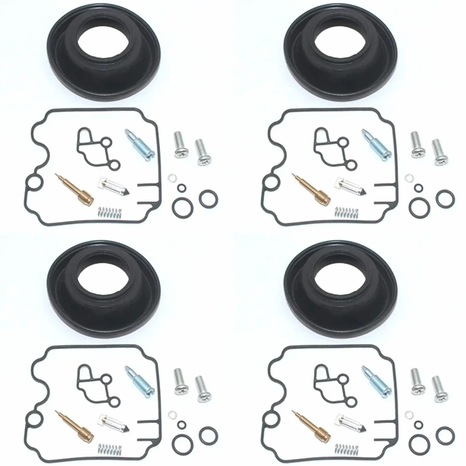 Juego De 4 Piezas para FZR600 para FZR600R 1990-1999 Kit Reparación Carburador Aguja Flotante Y Junta(2A)