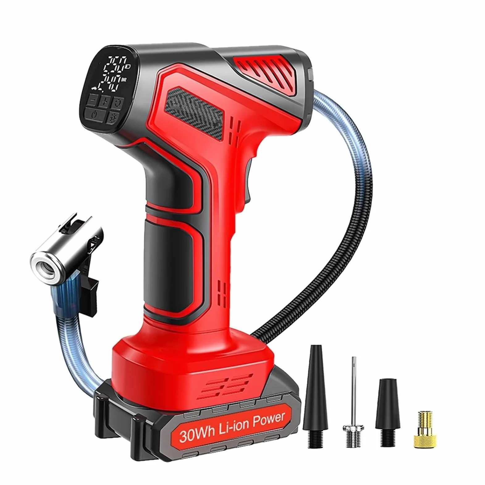 Inflador Ruedas Coche Bomba de neumáticos portátil inalámbrica, Bomba de Aire para Coche de 160PSI, Pantalla Digital para Bicicletas y Motores SUV Compresores de Aire portátiles