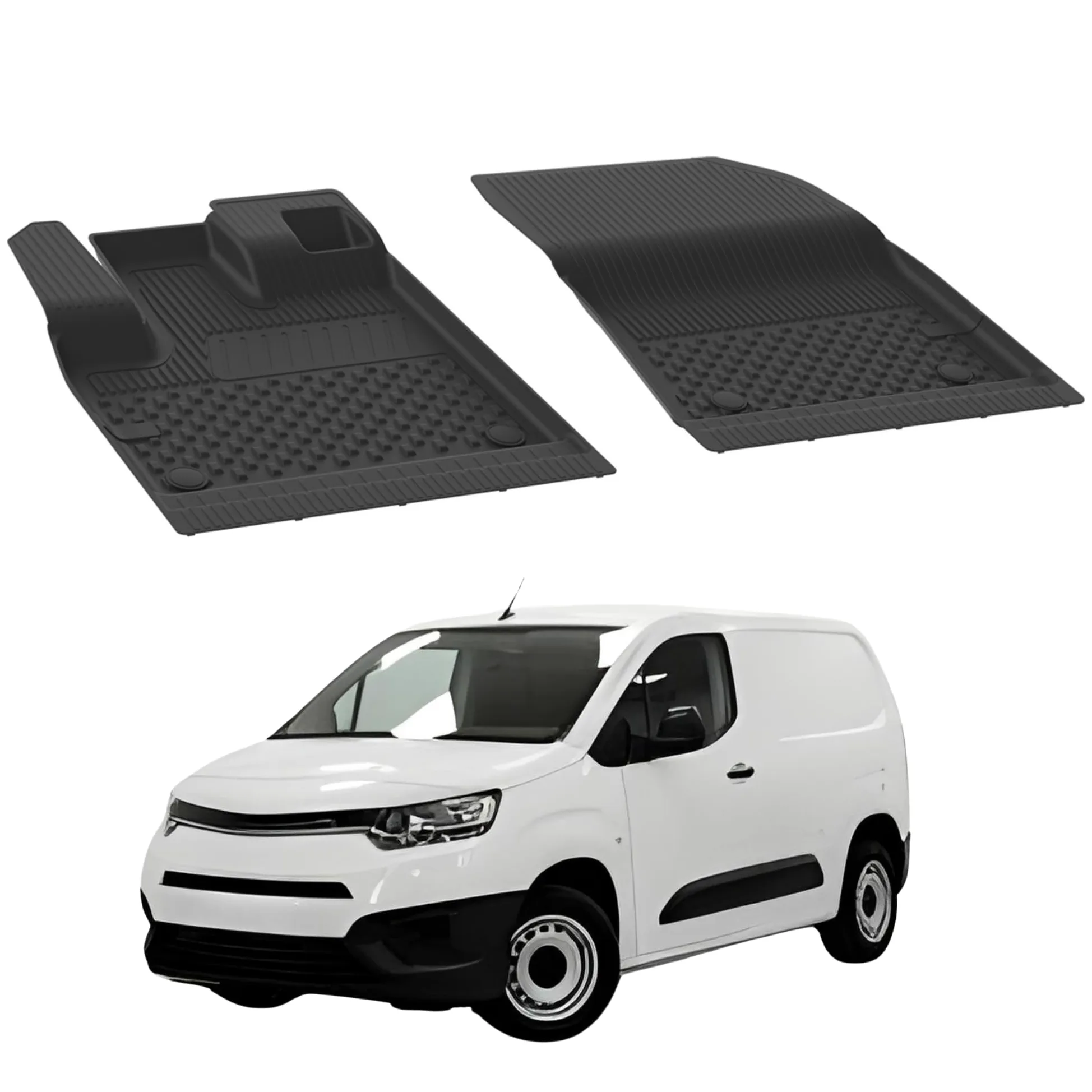 Sahler Alfombrillas de Coche compatibles con Toyota Proace City Cargo 2020-2026 | 4.5D Premium TPE Goma Antideslizante Alfombrillas de Goma Impermeables para Coche Negro
