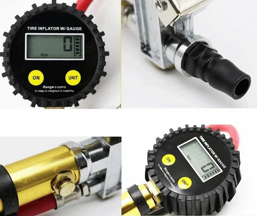 AGAATI Medidor de presión de neumáticos Digital, inflador y desinflador de 0-150PSI, medidor de presión de neumáticos de Alta Resistencia, Soporte del medidor de presión de neumáticos