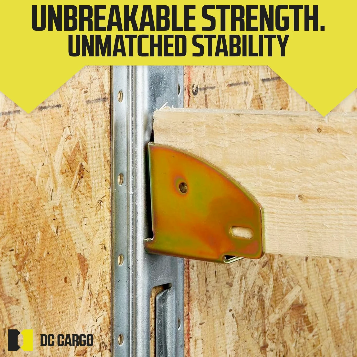 DC Cargo Mall E Track Wood Beam End Socket Shelf Brackets Accessories (4 Pack) - Fit with 2x4 2x6 Add Removable Etrack Load Lock Bar for Enclosed Trailers - Zinc-Coated Steel