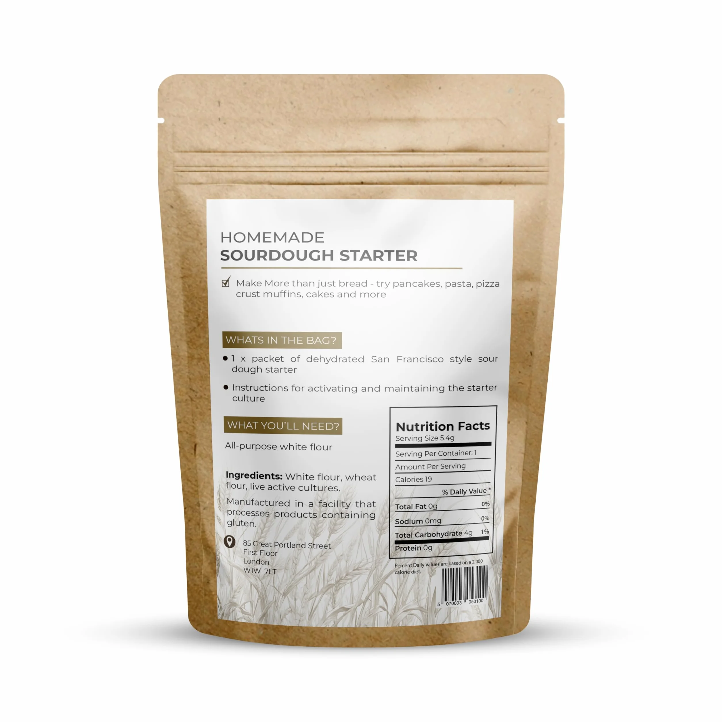 Masa Madre Deshidratada Estilo San Francisco | Levadura Natural para Pan Casero, Pizza, Focaccia | 15.4g Pack 1
