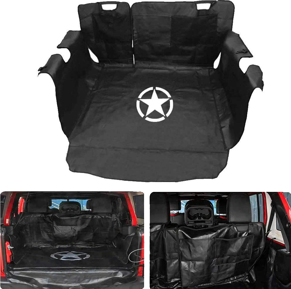 PSLER ® Maletero Cubierta de Carga Revestimiento Trasero Asientos Almacenamiento para Wrangler JK 2007-2017 y para Wrangler JL 2018-2023